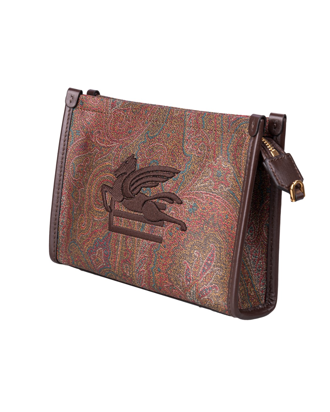 shop ETRO  Borsina: Etro pouch paisley con pegaso.
Chiusura con cerniera.
Manico rimovibile.
Tasca interna applicata.
Accessori metallici con finitura dorata.
Dimensioni: 15 x 21 x 4 cm.
Composizione: Tessuto di cotone Paisley jacquard spalmato con grana opaca e doppiato in tela; Dettagli: 100% pelle; Ricamo: 100% poliestere; Fodera: 100% poliestere.
Made in Italy.. WP2C0014 AA001-M0019 number 3106179